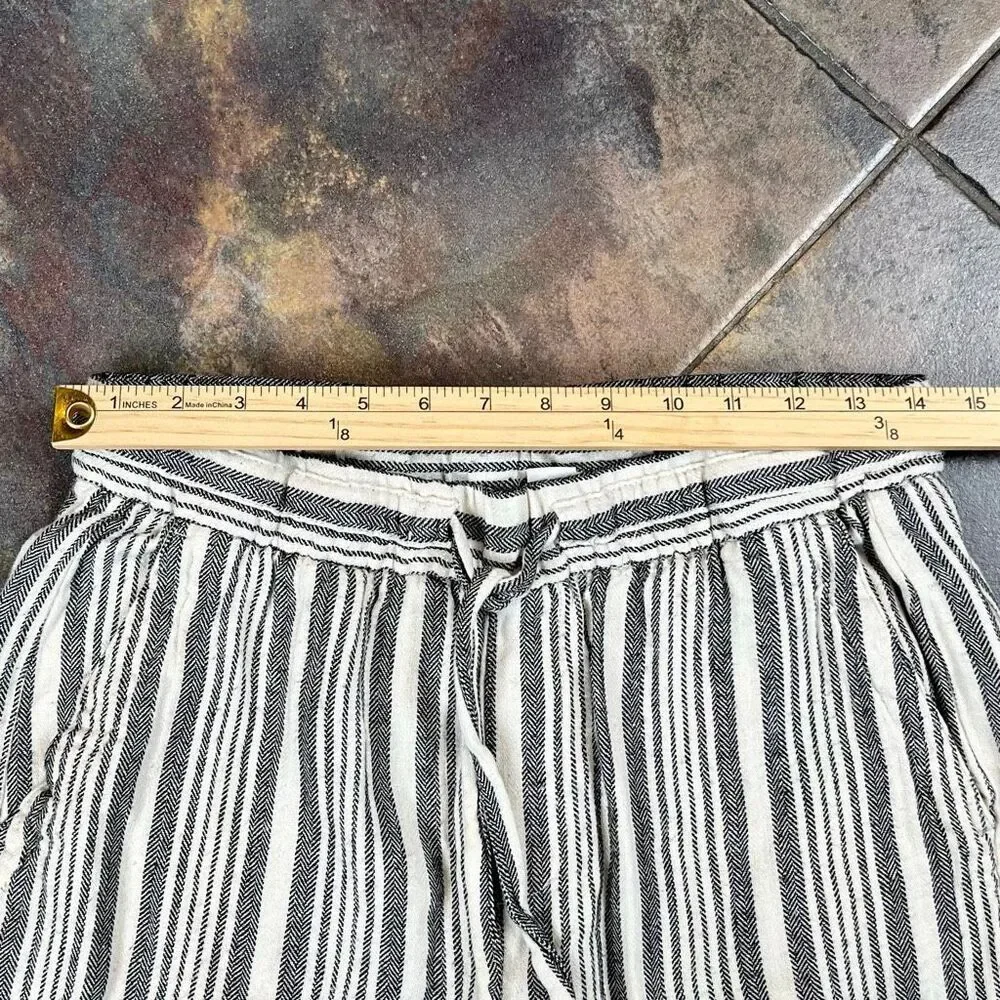 Old Navy High-Waisted Striped Linen-Blend Wide-Leg Pants Small - Picture 2 of 9